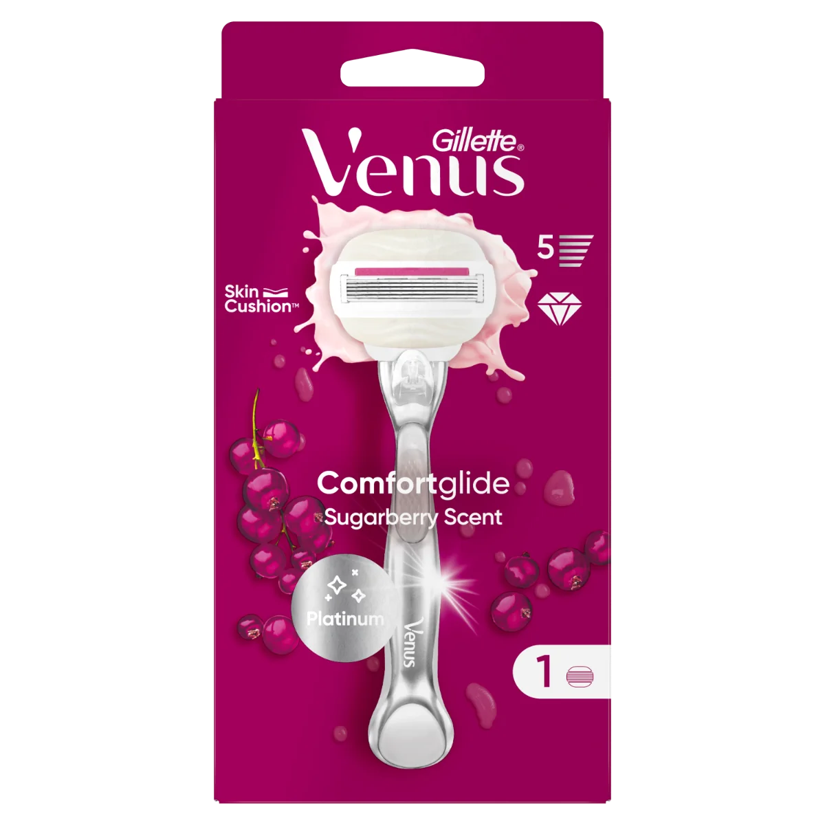 Aparat de ras pentru femei Venus ComfortGlide Sugarberry, 1 bucata, Gillette 
