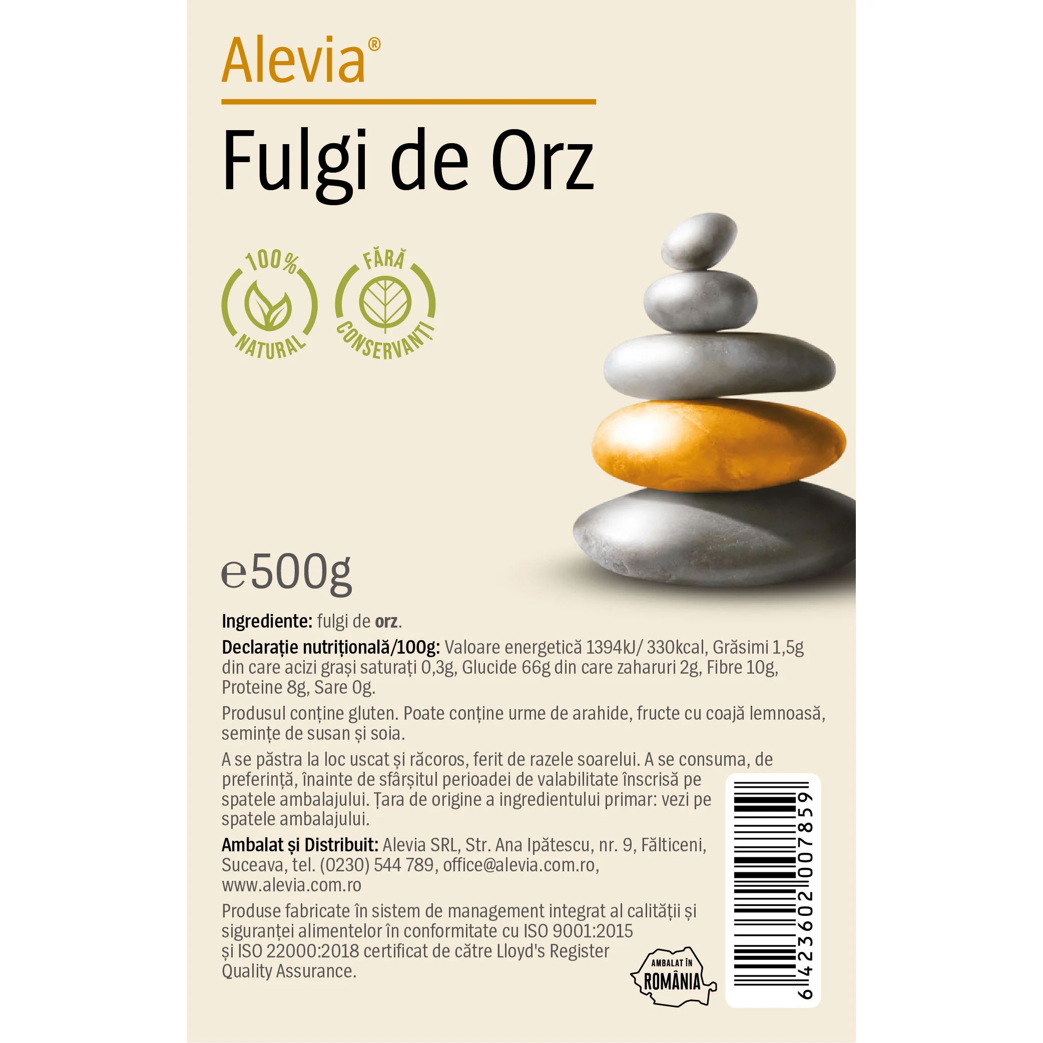 Fulgi de orz, 500g, Alevia 