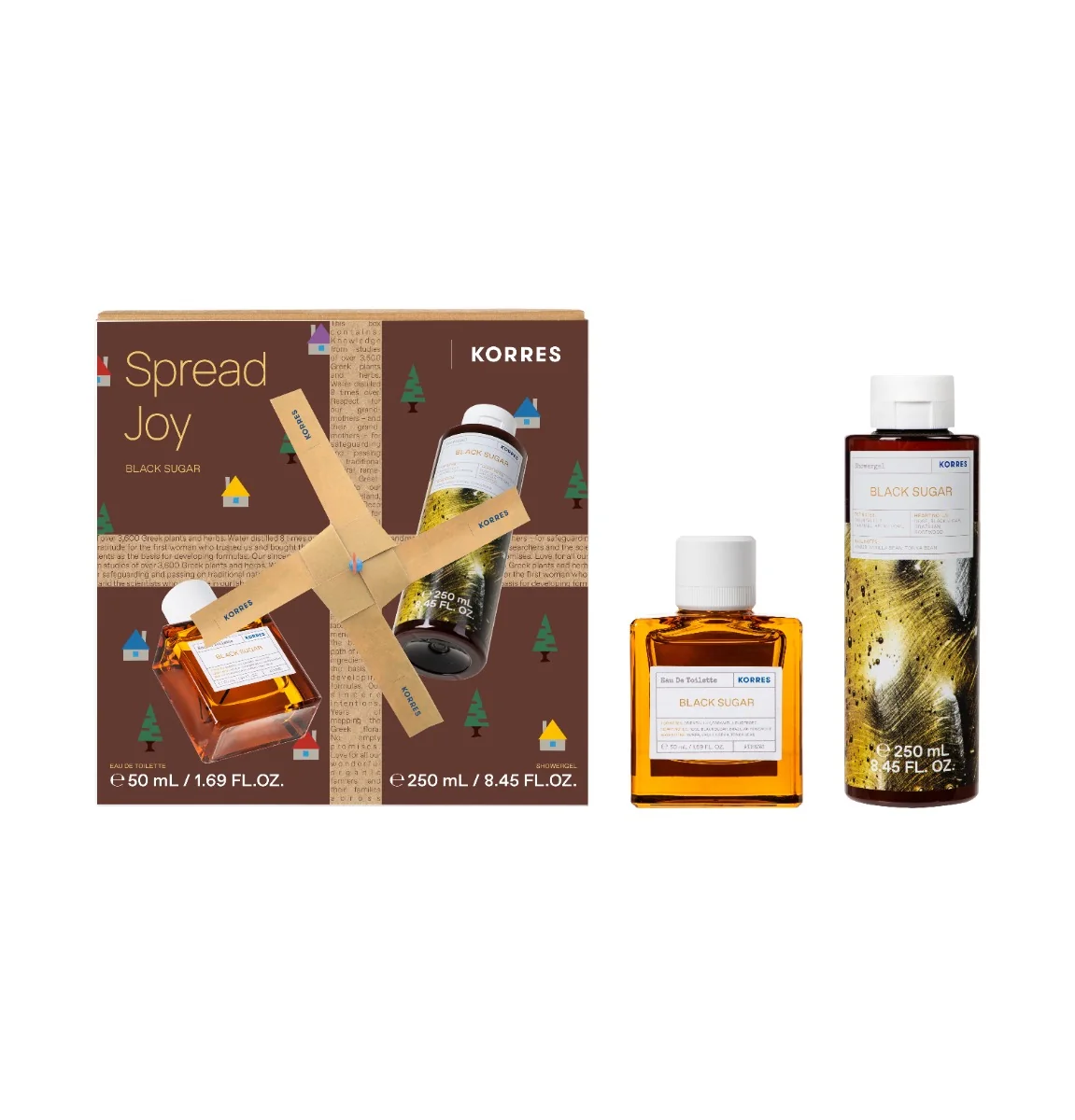 Pachet Black Sugar Apa de toaleta 50ml + Gel de dus 250ml, Korres