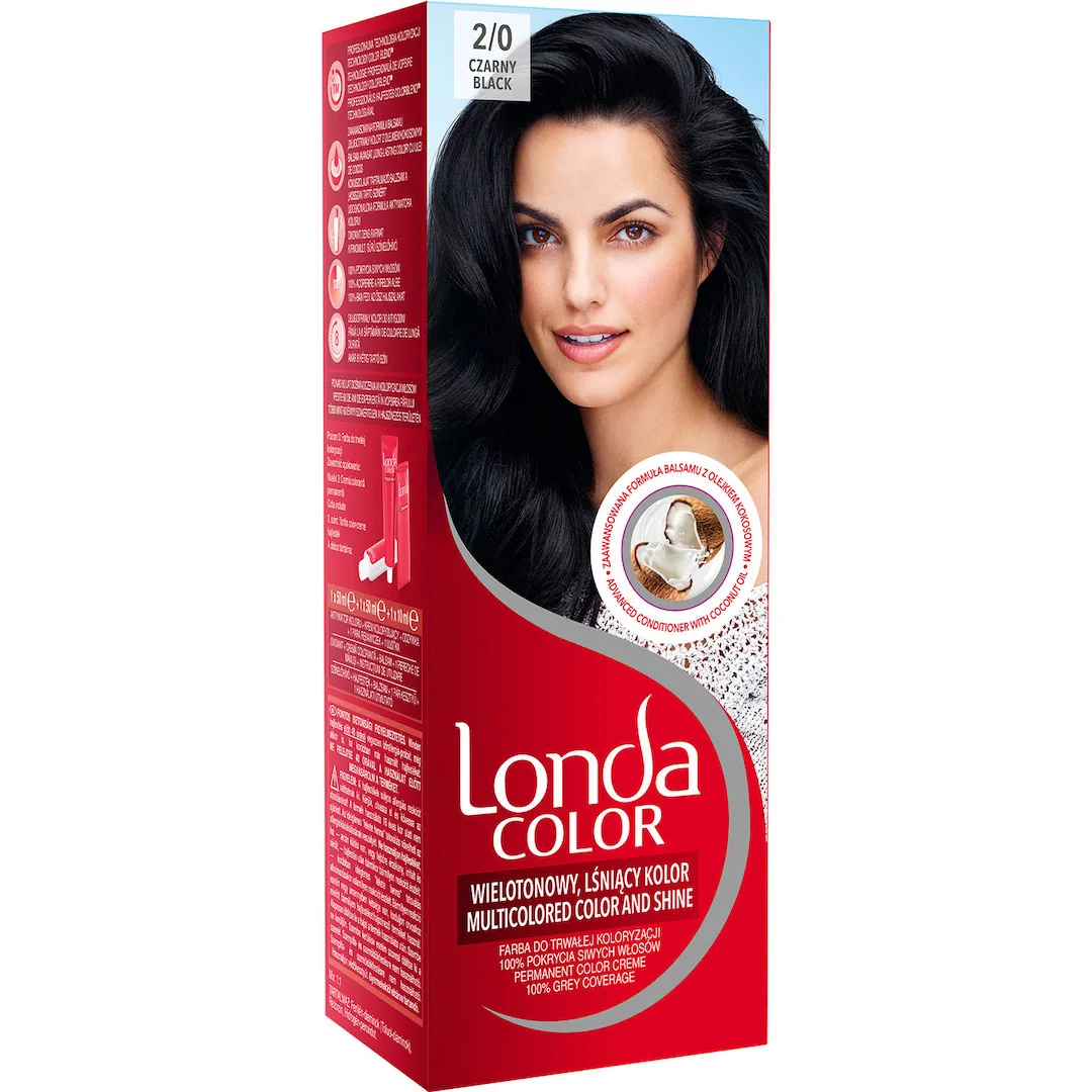 Vopsea de par permanenta 2/0 Negru, 110ml, Londa