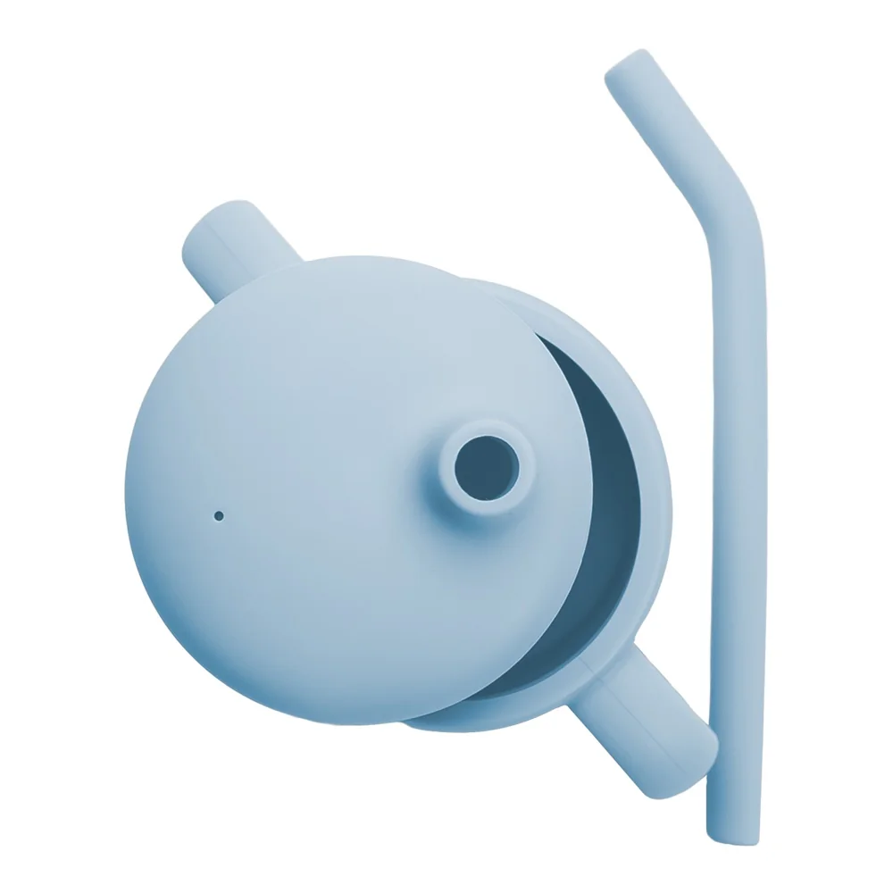 Cana din silicon cu pai Aqua Blue 6 luni+, 1 bucata, Appekids