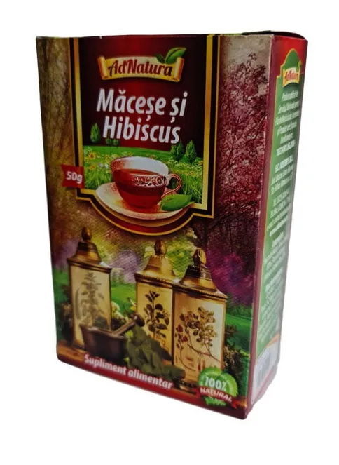 Ceai de macese si hibiscus, 50g, AdNatura