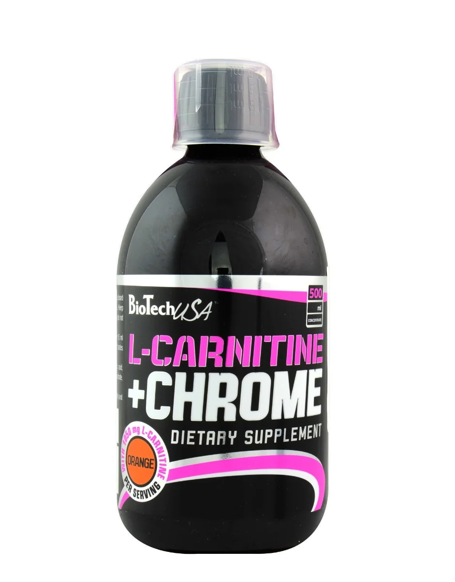 L-Carnitine si Chrome Liquid cu aroma de portocale, 500ml, BioTechUSA