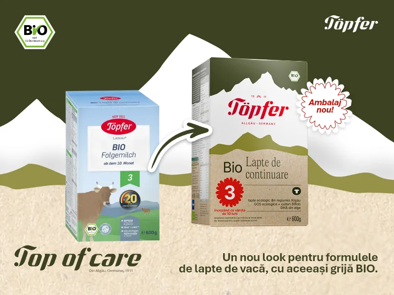 Lapte praf Bio 3 de la 10 luni, 600g, Topfer