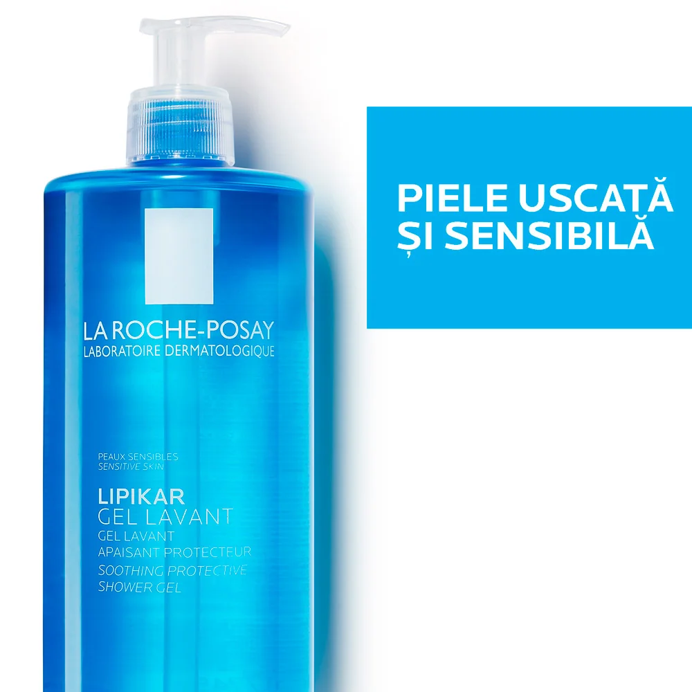 Gel de spalare pentru piele sensibila sau uscata bebelusi copii adulti Lipikar, 750ml, La Roche-Posay