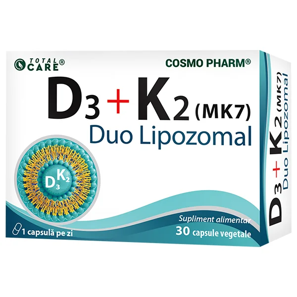 D3 + K2 MK7 Duo lipozomal, 30 capsule, Cosmopharm