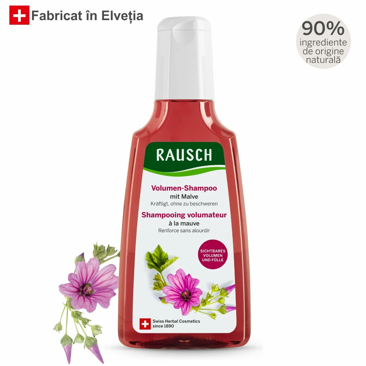 Sampon pentru volum cu nalba, 200ml, Rausch