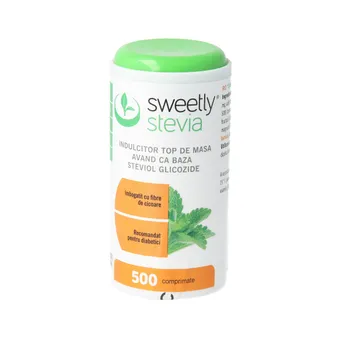 Indulcitor cu extract de stevia, 500 tablete, Sweetly 
