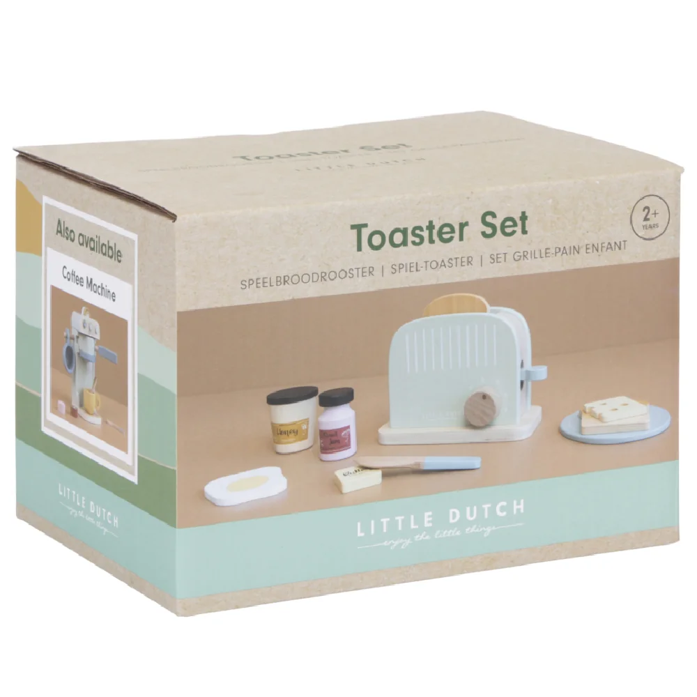 Toaster din lemn FSC cu functie pop-up si accesorii, 1 bucata, Little Dutch 