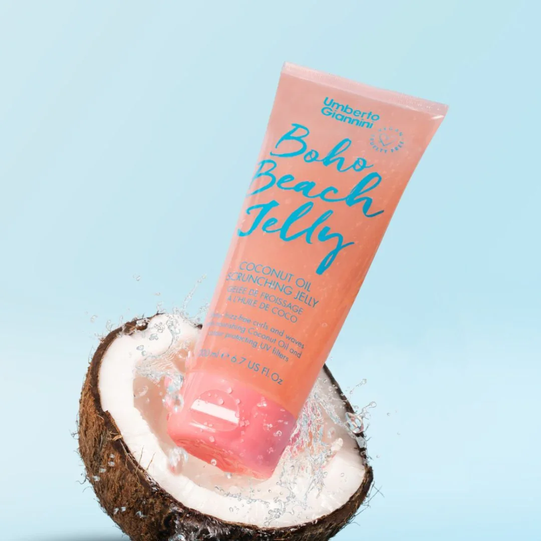 Gel de par cu ulei de Cocos pentru efect de bucle lejere Boho Beach Jelly, 200ml, Umberto Giannini