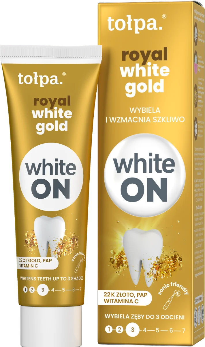 Pasta de dinti White On Royal White Gold, 75ml, Tolpa