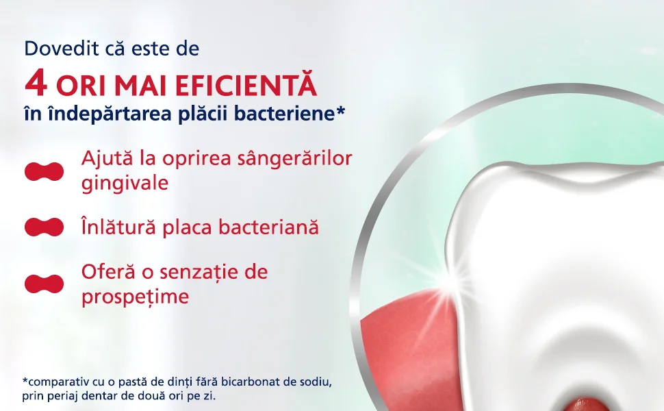 Text Dovedit ca este de 4 ori mai eficienta in indepartarea placii bacteriene Text Dovedit ca este de 4 ori mai eficienta in indepartarea placii bacteriene