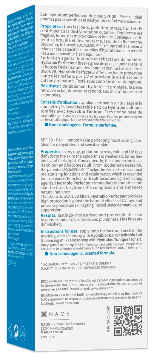 Crema hidratare anti-imbatranire Hydrabio Perfecteur SPF30, 40ml, Bioderma