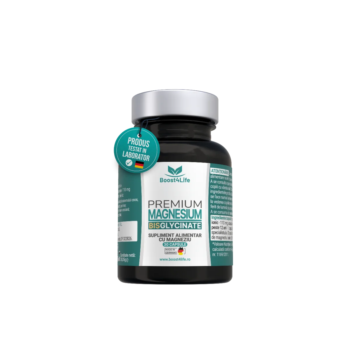 Magneziu Bisglicinat Premium 815 mg, 30 capsule, Boost4Life