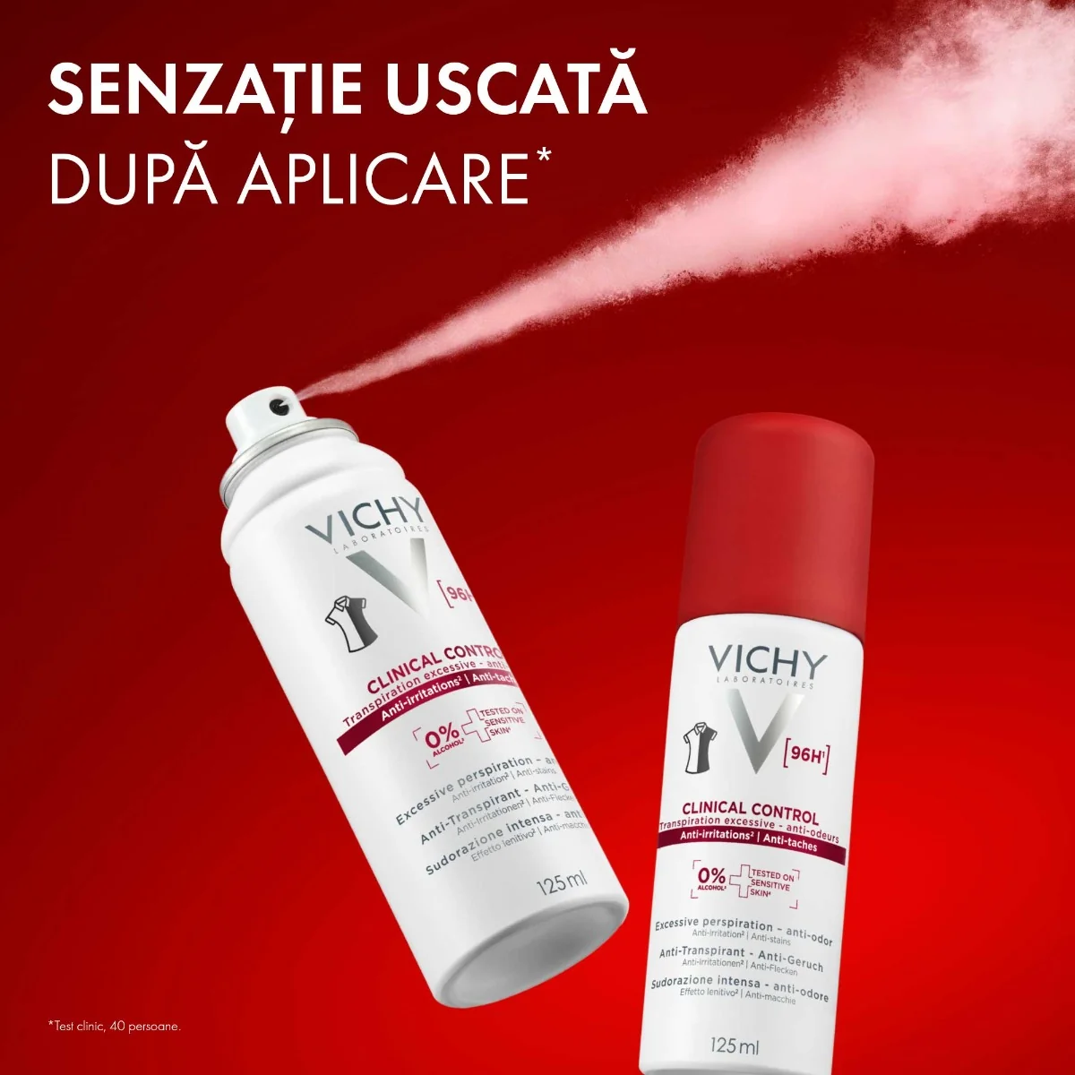Antiperspirant impotriva mirosurilor neplacute 96H Clinical Control, 125ml, Vichy