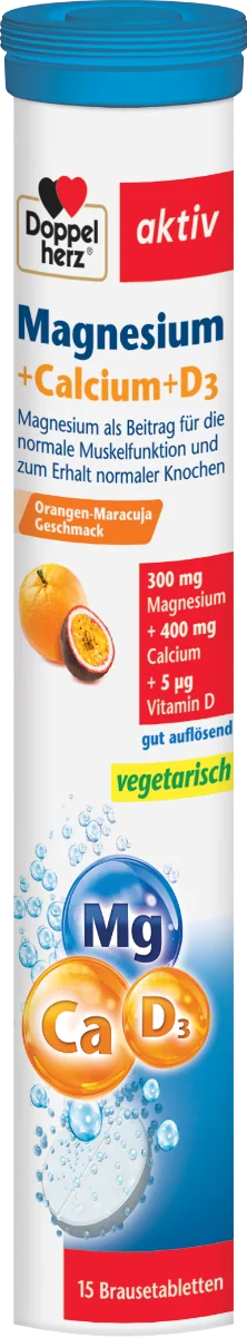 Magneziu + Calciu + D3, 15 comprimate efervescente, Doppelherz