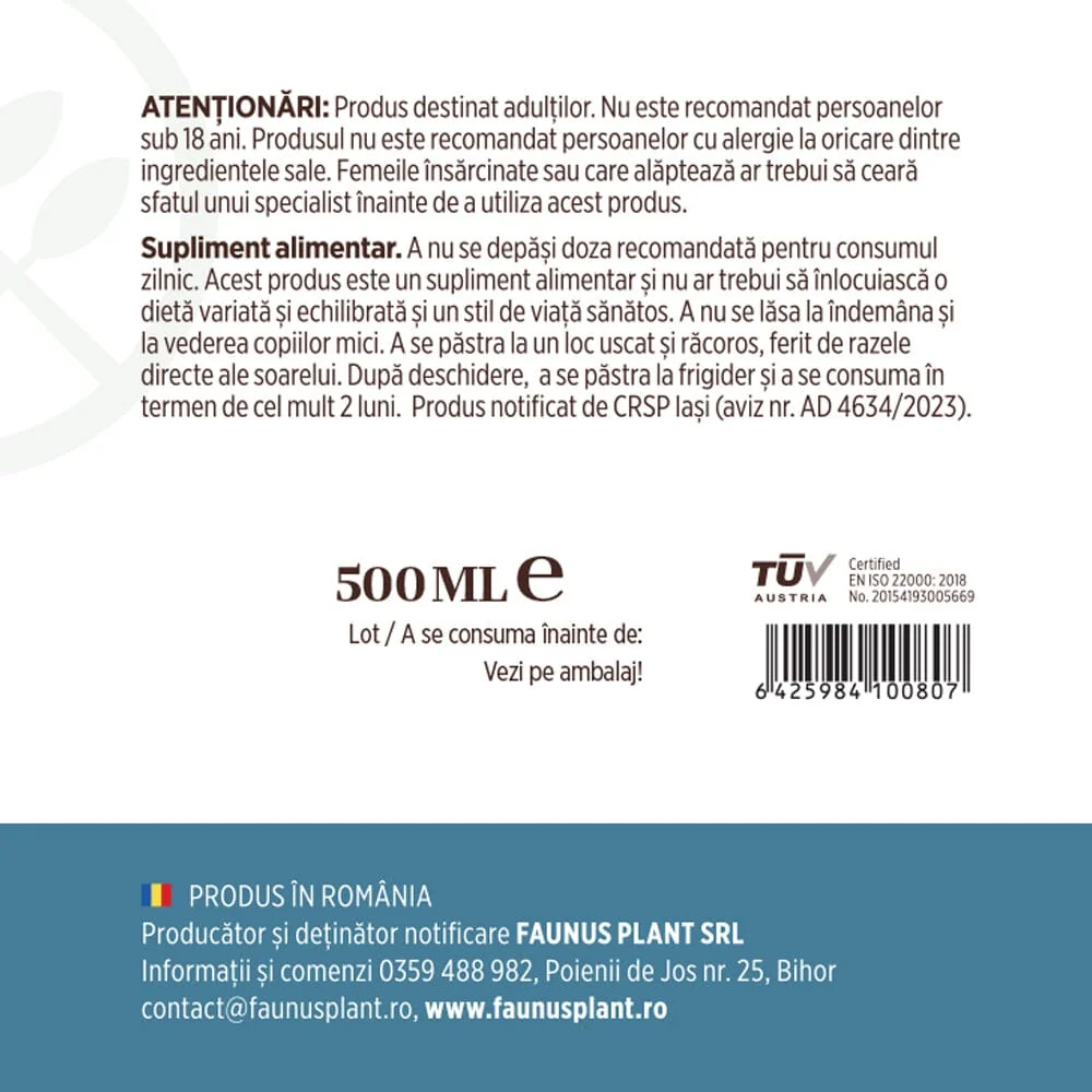 Colagen lichid pentru muschi si ligamente Colagenus Articulatii, 500ml, Faunus Plant