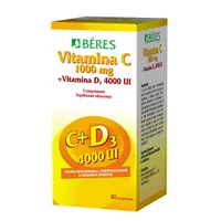 Vitamina C 1000mg + Vitamina D3 4000UI, 40 comprimate, Beres
