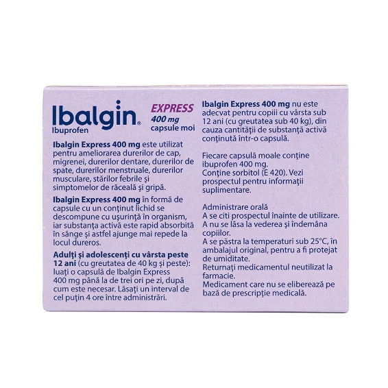 Ibalgin Express 400mg, 10 capsule, Sanofi