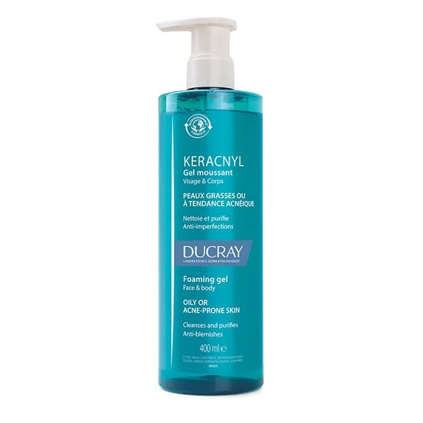 Gel spumant de curatare pentru pielea cu tendinta acneica Keracnyl, 400ml, Ducray