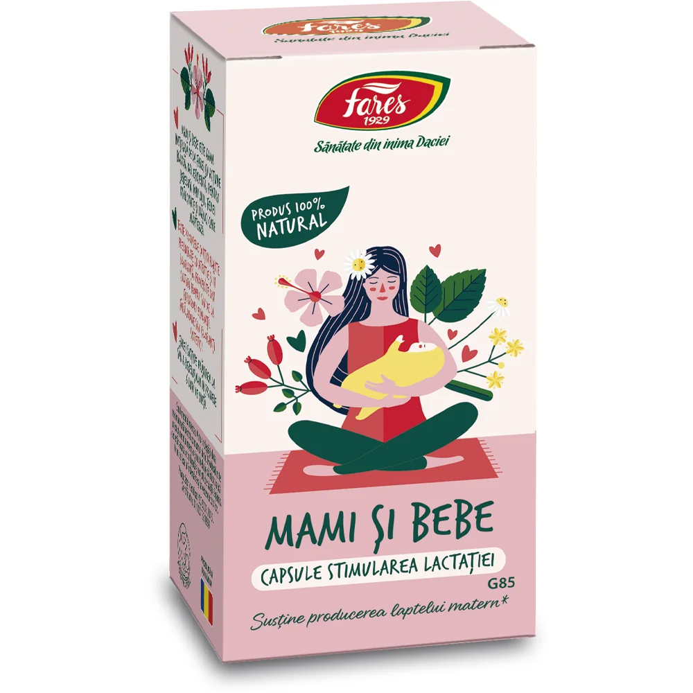 Stimularea lactatiei Mami si Bebe G85, 60 capsule, Fares