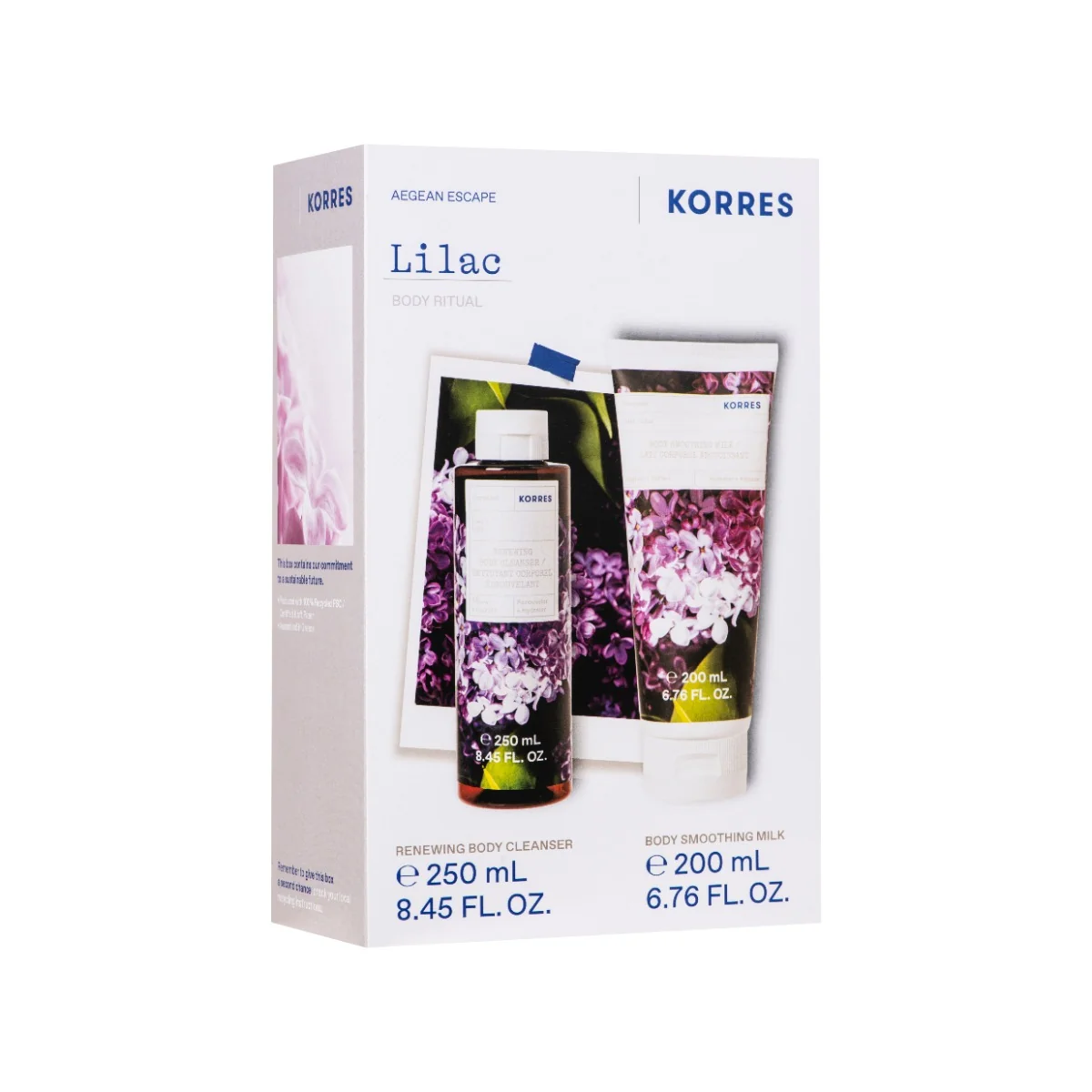 Pachet Liliac Gel de dus 250ml + Lapte de corp 200ml, Korres