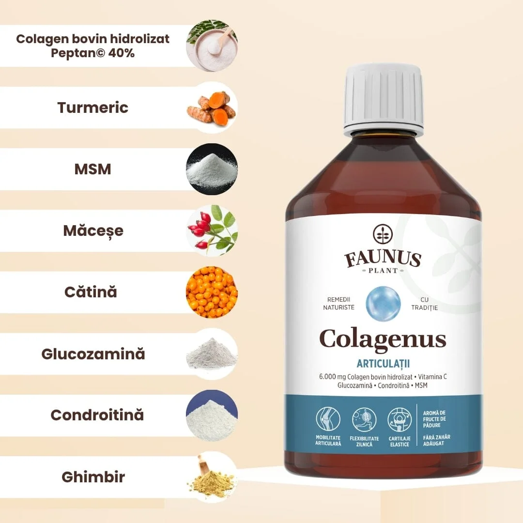 Colagen lichid pentru muschi si ligamente Colagenus Articulatii, 500ml, Faunus Plant