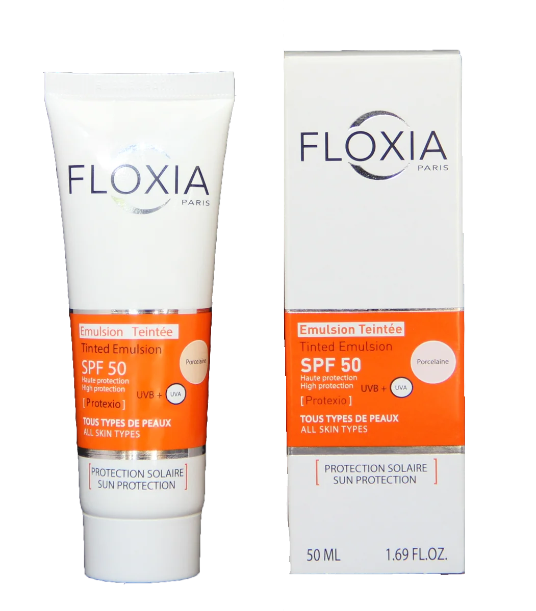 Emulsie cu tenta de portelan SPF50, 50ml, Floxia 