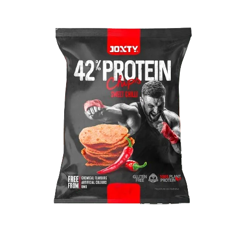 Chipsuri cu ardei gras rosu cu 22% proteine, 50g, Enjoy