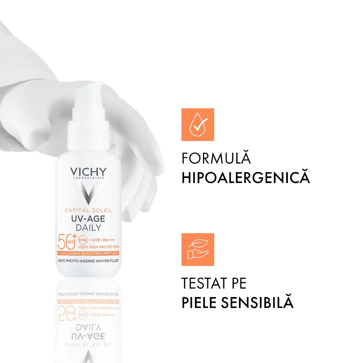 Fluid apos anti-fotoimbatranire cu SPF50+ Capital Soleil UV-AGE DAILY, 40ml, Vichy