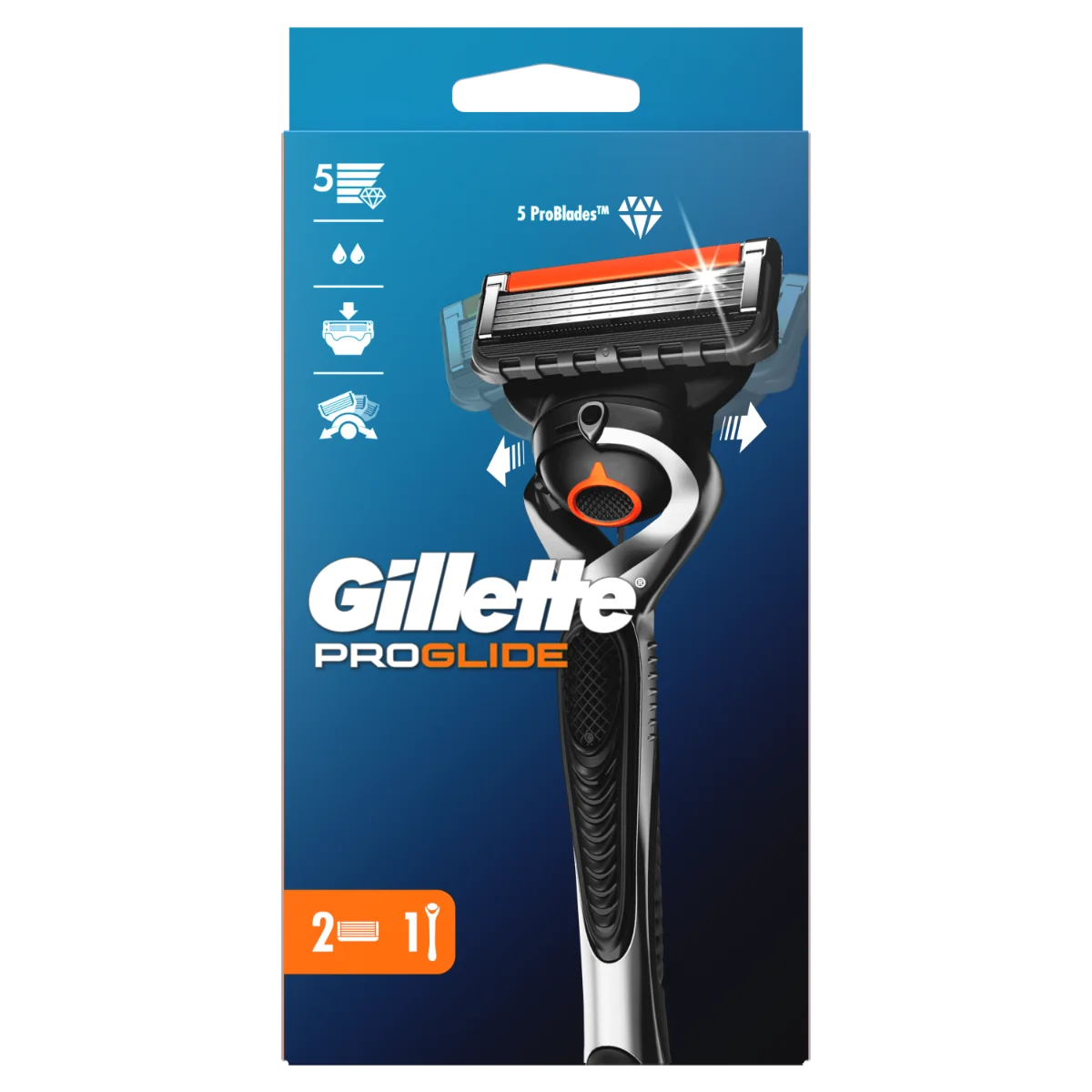 Aparat de ras pentru barbati Proglide + rezerva, 1 bucata, Gillette
