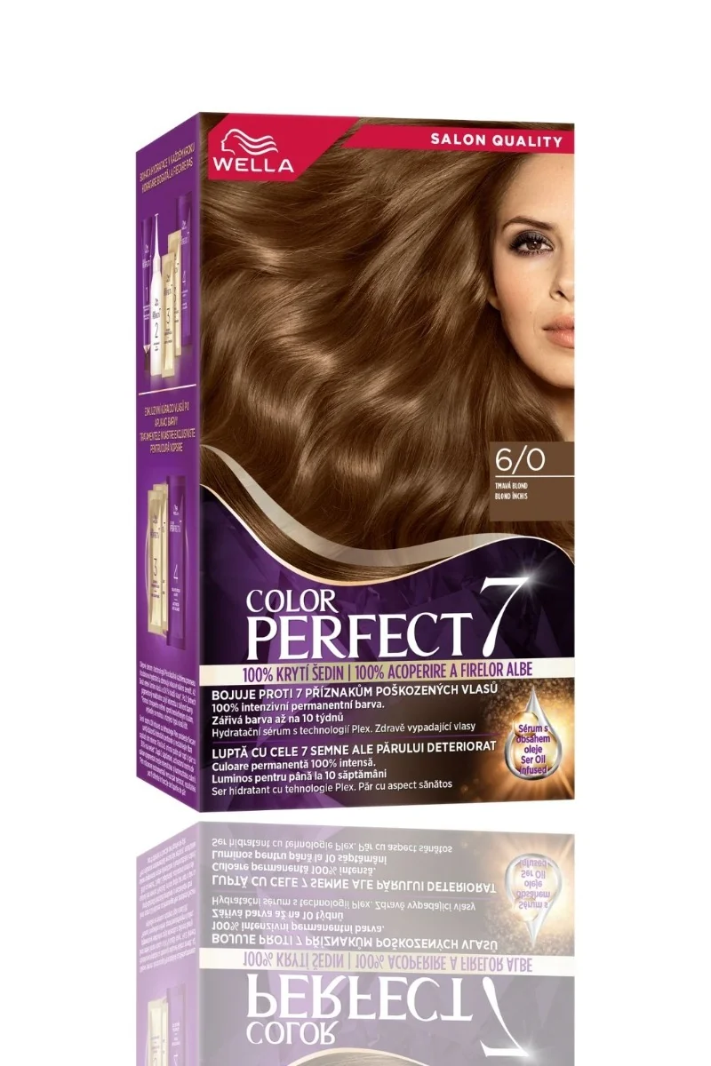 Vopsea de par permanenta Blond Inchis 6/0 Color Perfect, 135ml, Wella