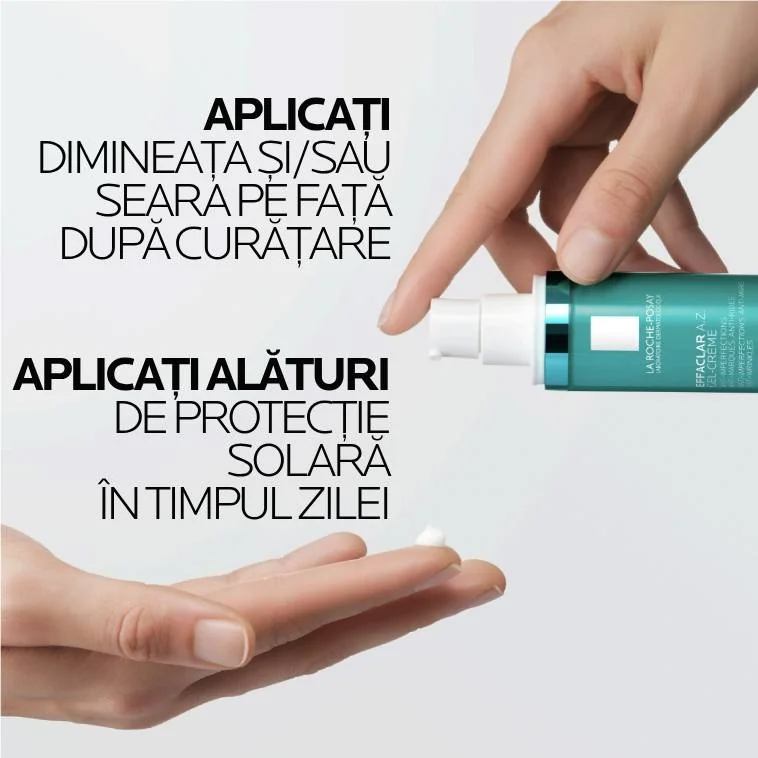 Gel-crema cu o textura usoara si o eficacitate dubla asupra imperfectiunilor si semnelor de imbatranire Effaclar A.Z., 40ml, La Roche-Posay