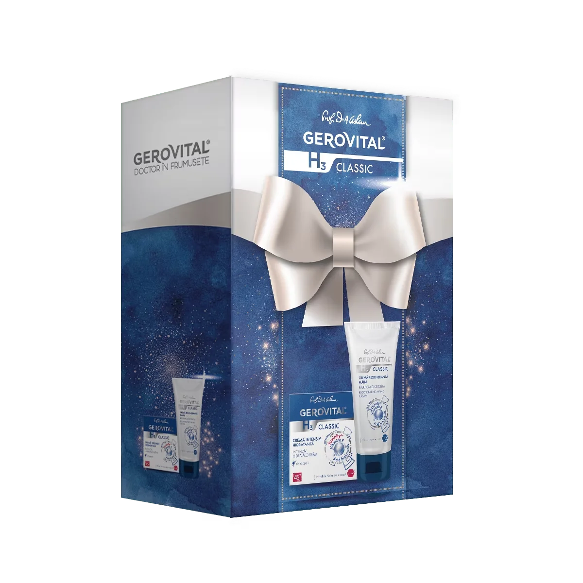 Pachet H3 Classic Crema intens hidratanta de zi 50ml + Crema regeneranta pentru maini 100ml, Gerovital