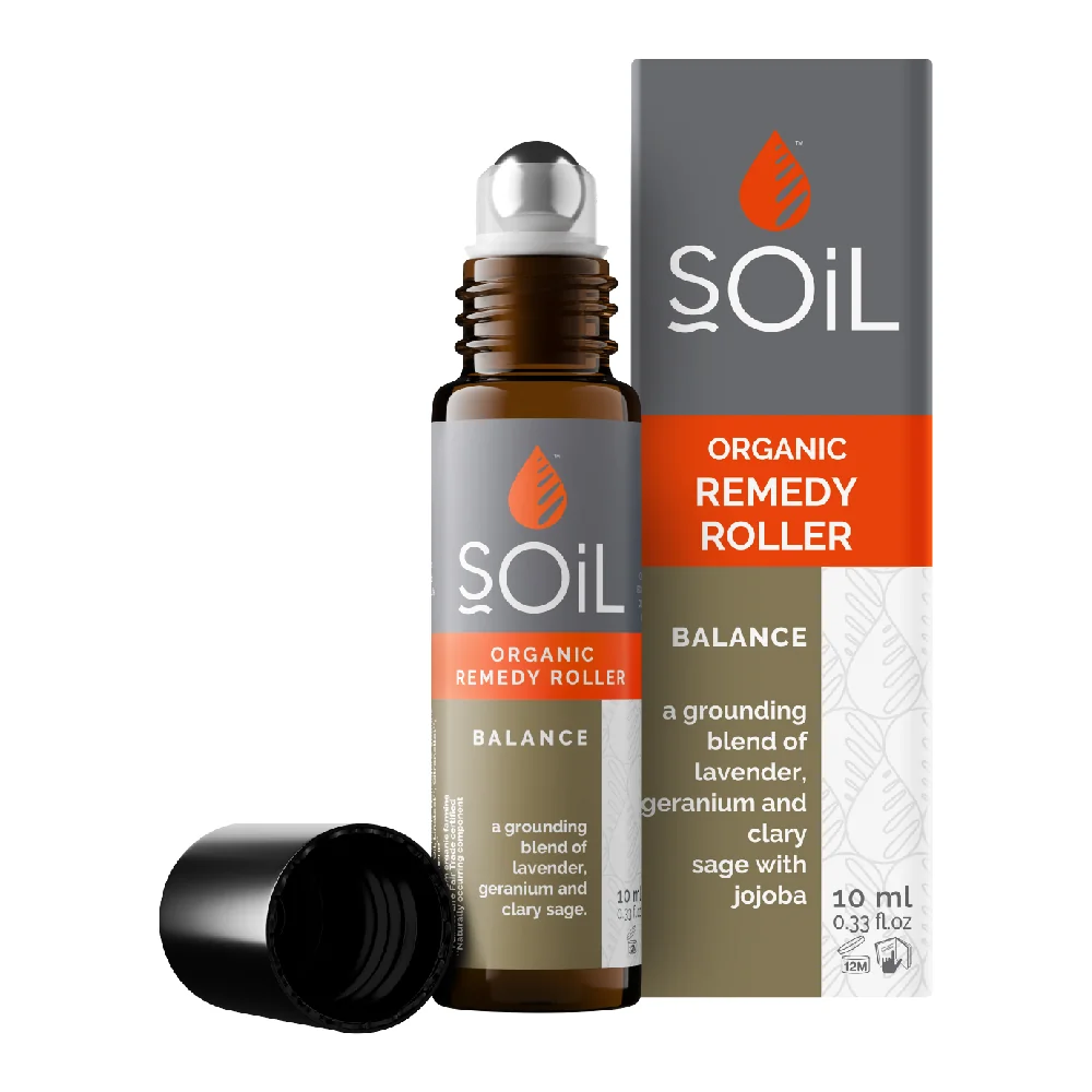 Roll-on cu uleiuri esentiale pure organice Ecocert Balance Amestec echilibrat, 10ml, Soil