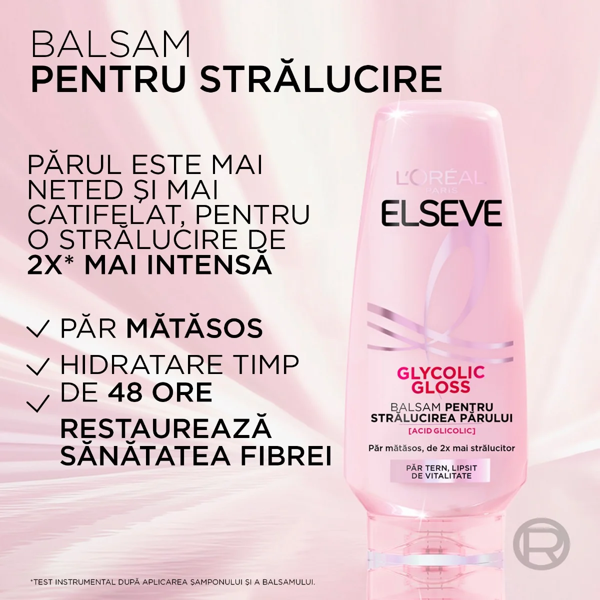 Balsam pentru stralucirea parului Glycolic Gloss, 200 ml, Elseve