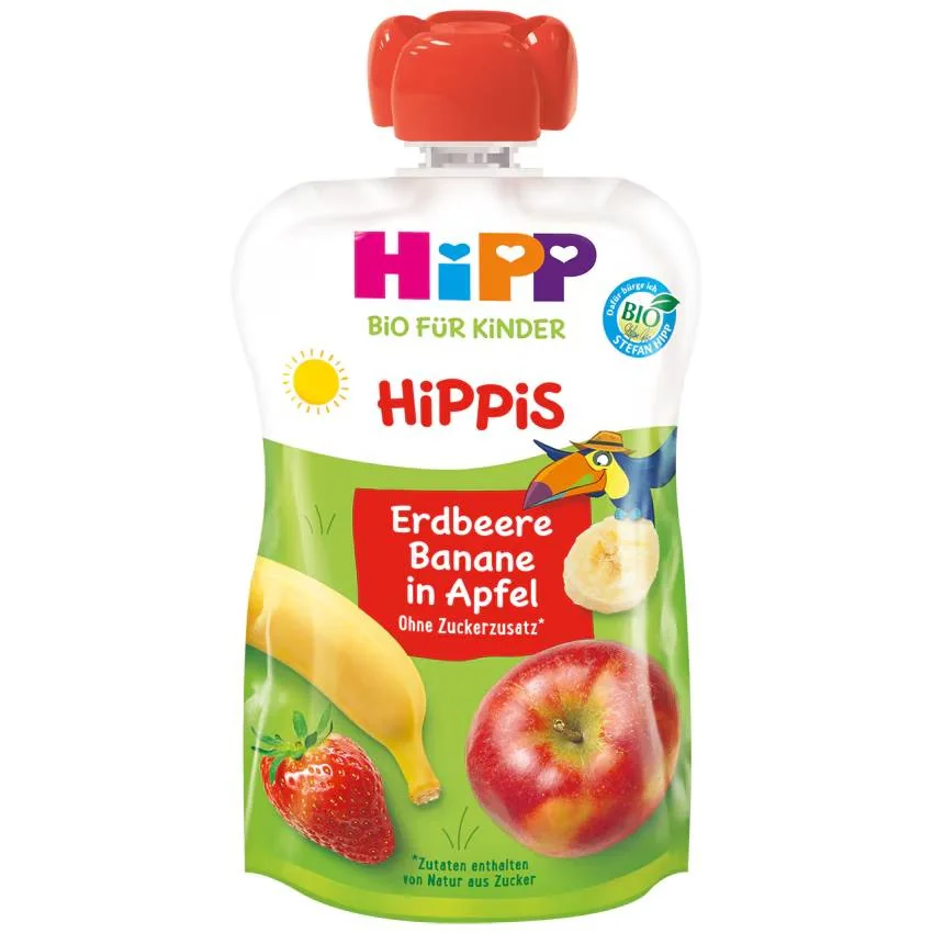 Piure de capsuni banana si mar Bio, 100g, HiPP