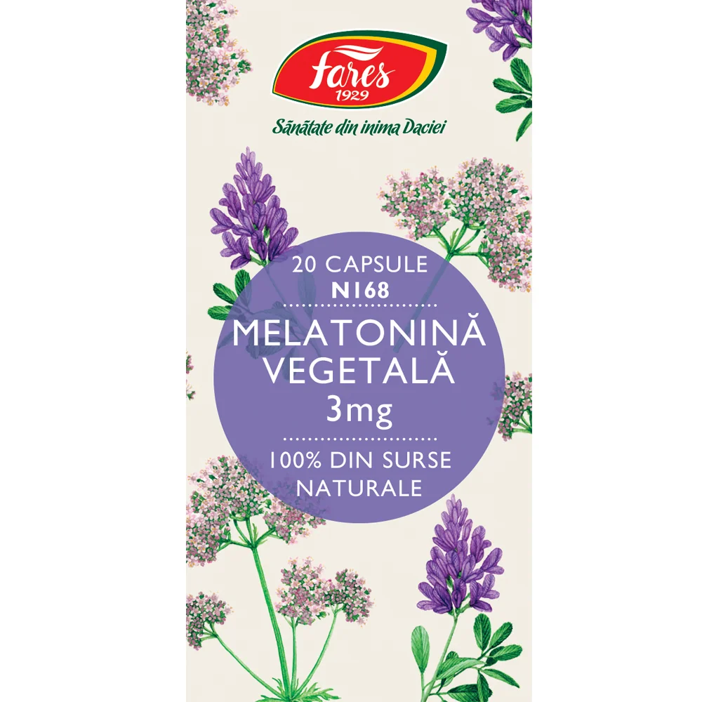 Melatonina vegetala 3mg N168, 20 capsule, Fares