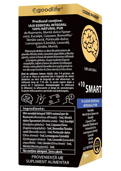 Mix de uleiuri esentiale integrale +10 Smart, 10ml, Cosmopharm