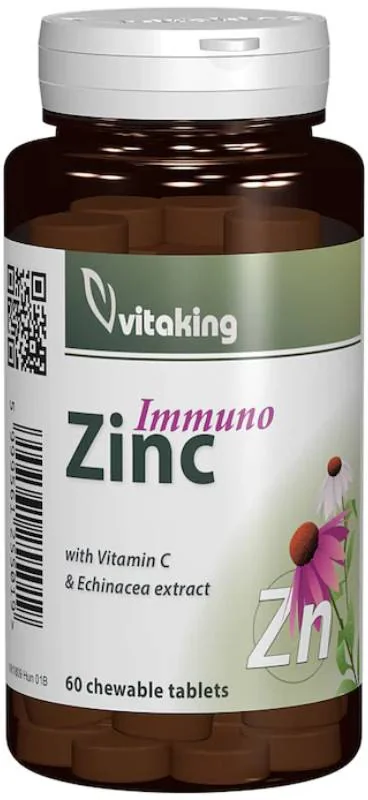 Immuno Zinc cu Vitamina C si Echinacea, 60 comprimate masticabile, Vitaking