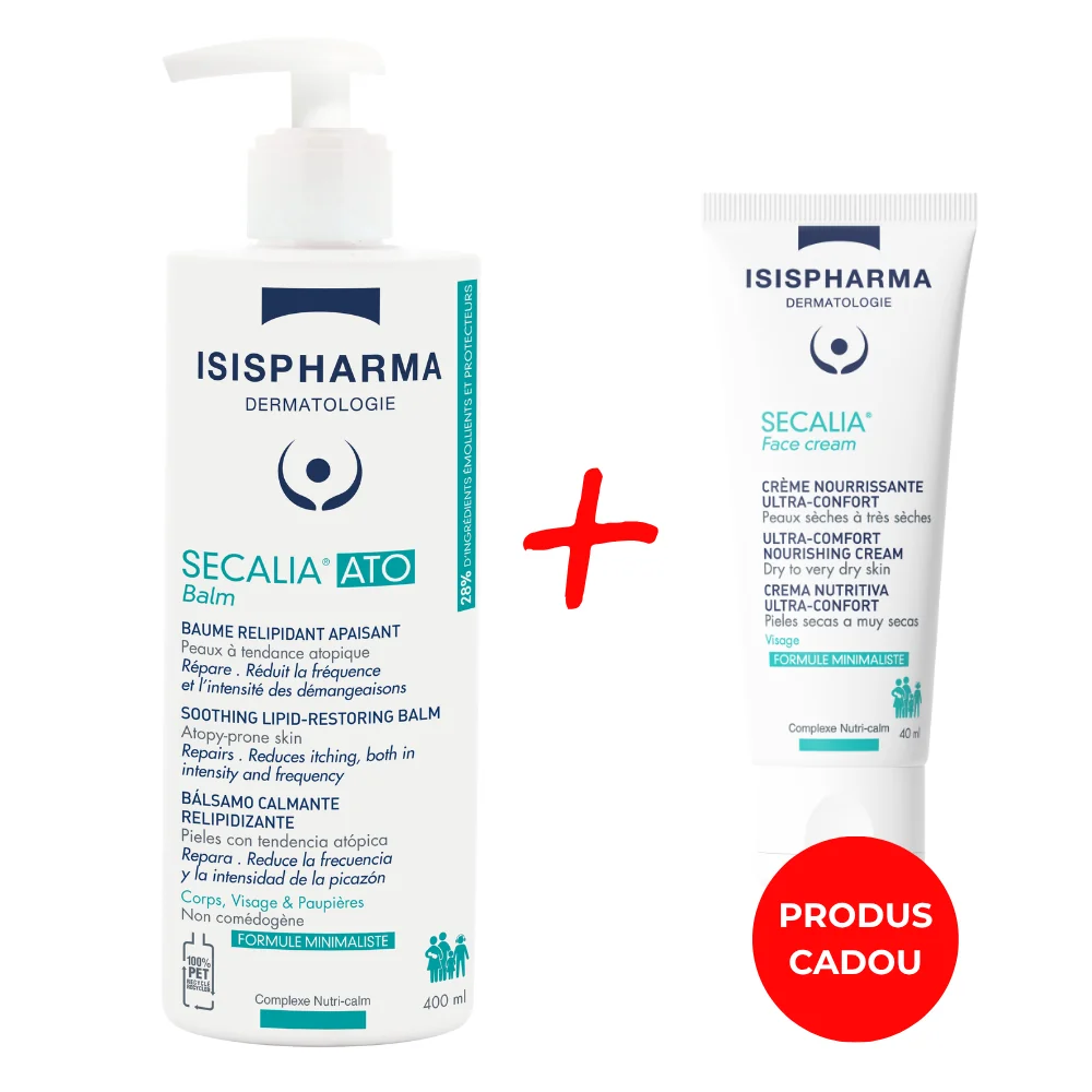 Pachet Balsam calmant pentru piele atopica Secalia 400ml + Crema de fata pentru piele atopica Secalia 40ml Gratuit, Isis Pharma