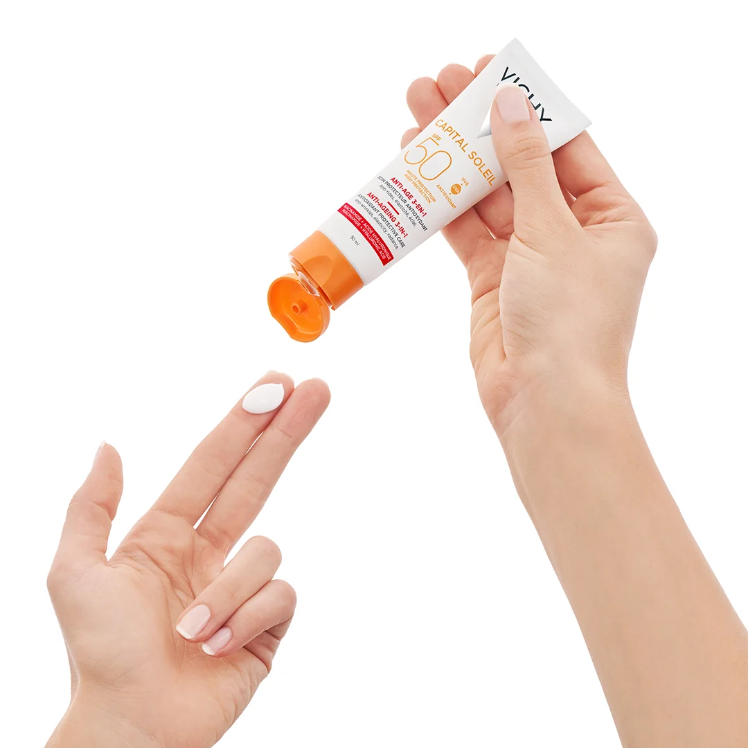 Crema antioxidanta anti-rid 3in1 cu protectie solara SPF 50 pentru fata Capital Soleil, 50ml, Vichy