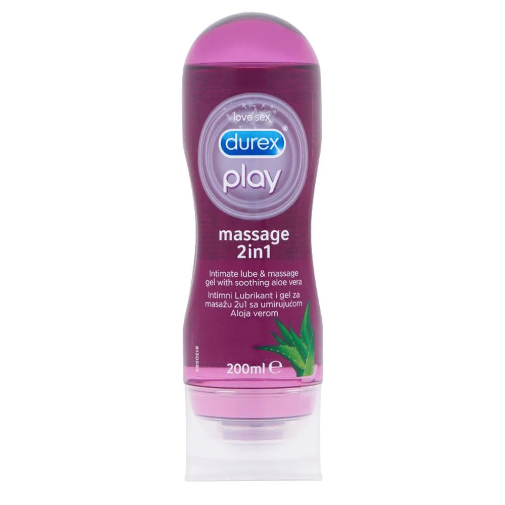 Gel lubrifiant pentru masaj 2in1 Stimulating Aloe Vera, 200 ml, Durex Play 