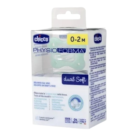 Suzeta anatomica Physioforma Dual Soft 0-2 luni, 1 bucata, Chicco
