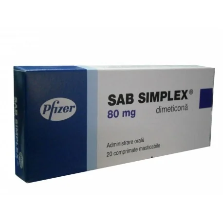 Sab Simplex, 20 comprimate masticabile, Pfizer