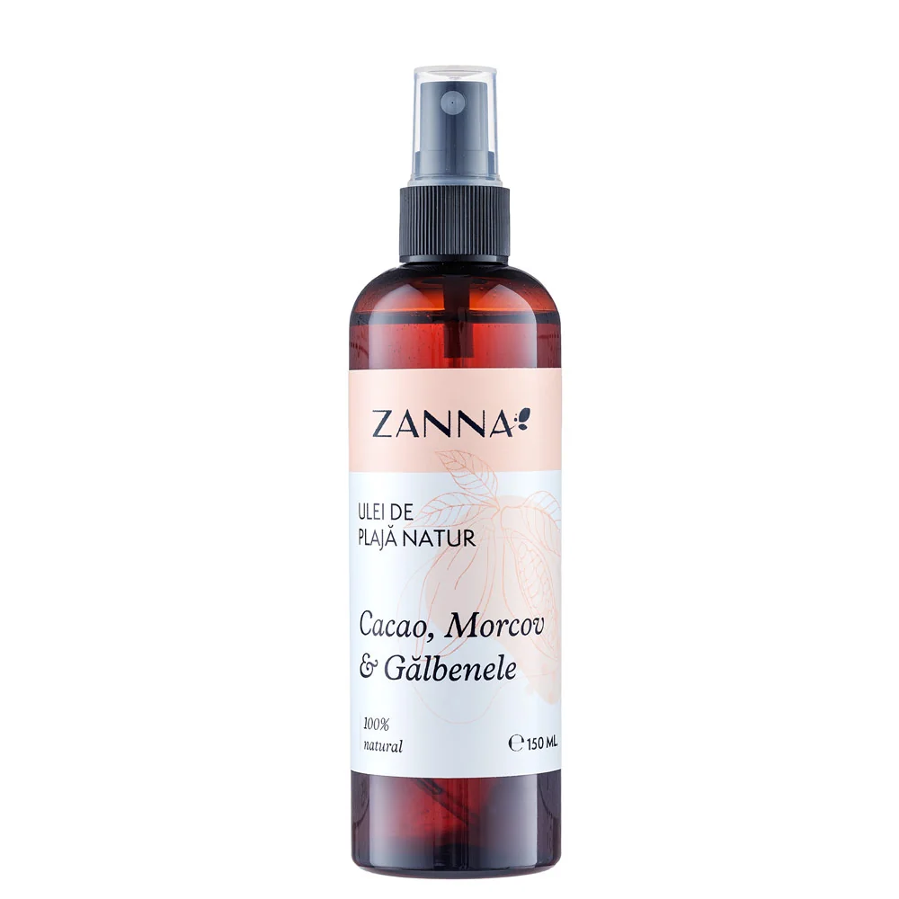 Ulei de plaja natur cu cacao si morcov & galbenele, 150ml, Zanna