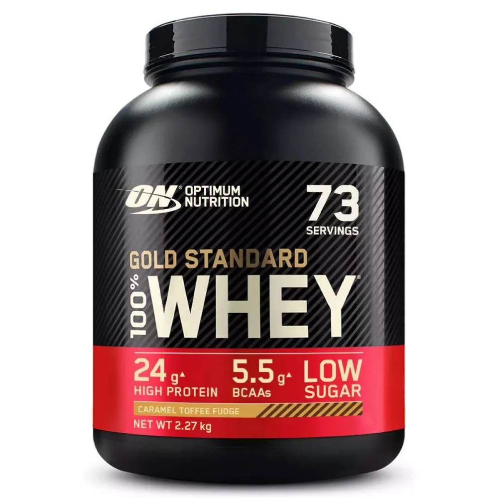 Pudra proteica proteine din zer 100% whey gold standard Caramel, 2.27kg, Optimum Nutrition