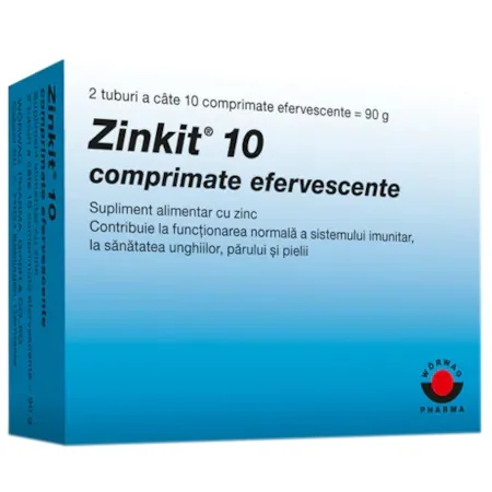 Zinkit 10, 20 comprimate efervescente, Worwag Pharma