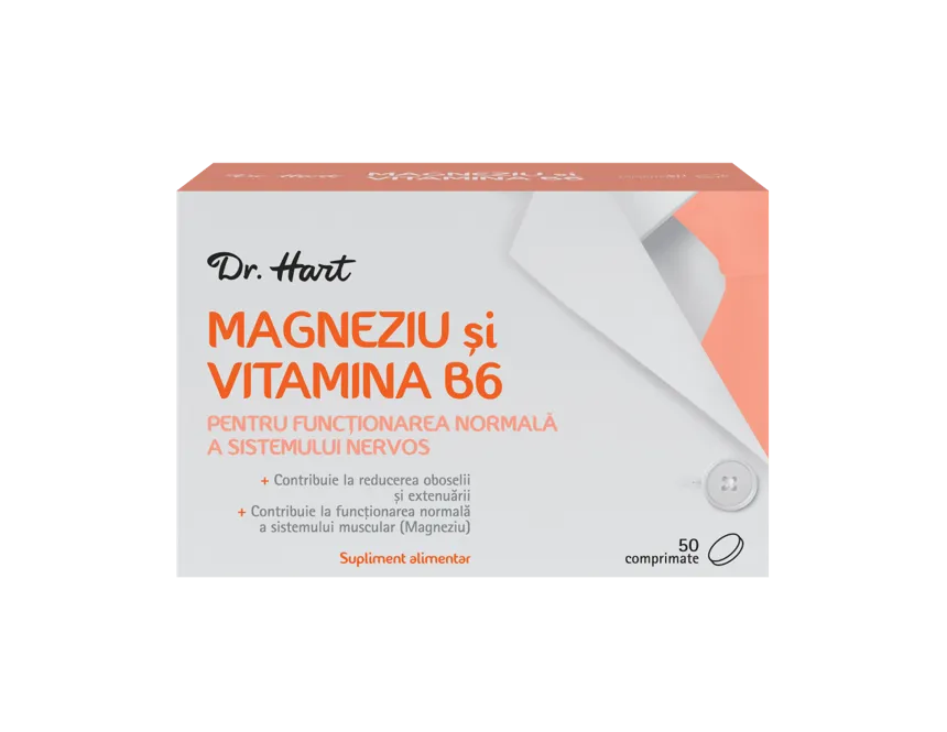 Dr.Hart Magneziu si vitamina B6, 50 comprimate