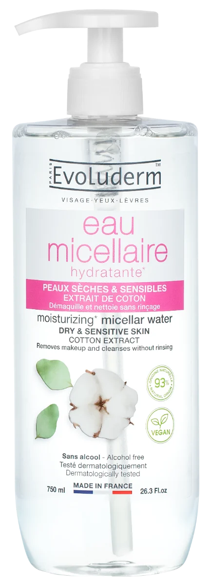 Apa micelara pentru demachierea tenului uscat si sensibil, 750ml, Evoluderm